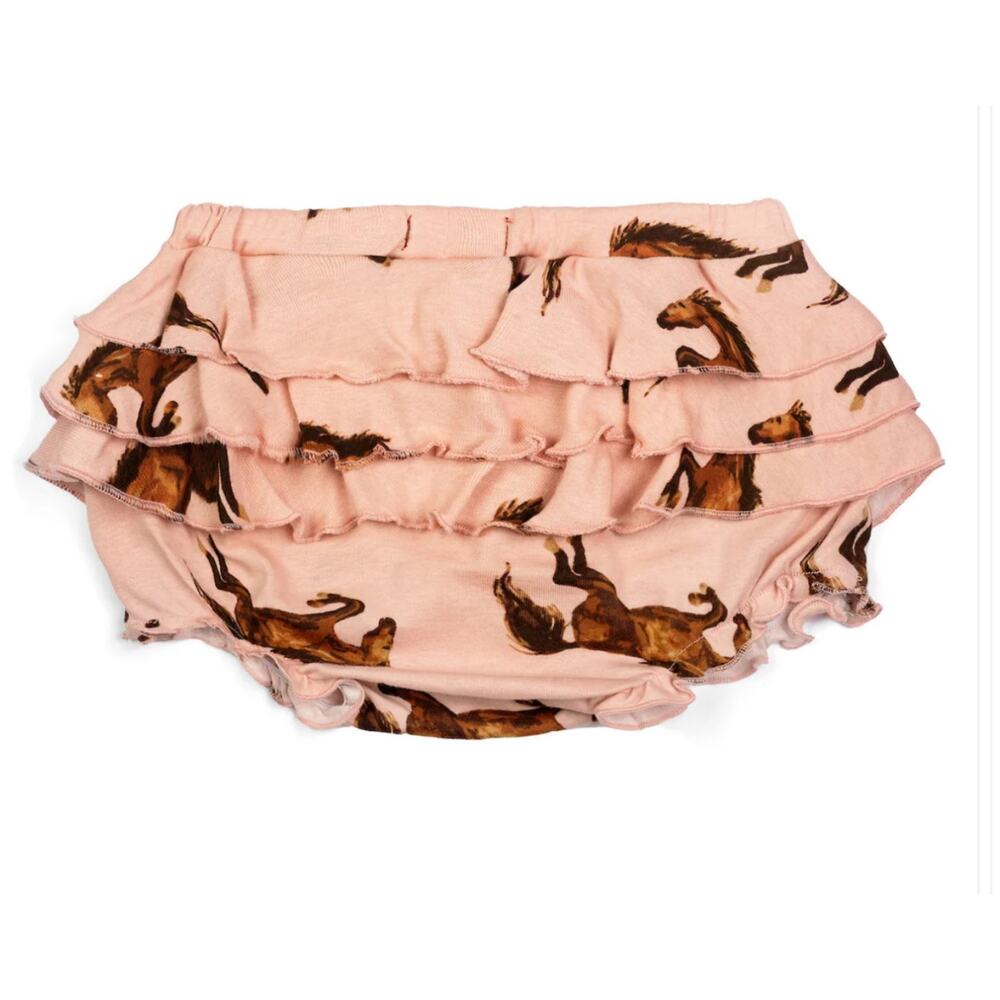 MILKBARN 3-6 Months Horse Organic Cotton Ruffle Bloomer NWT